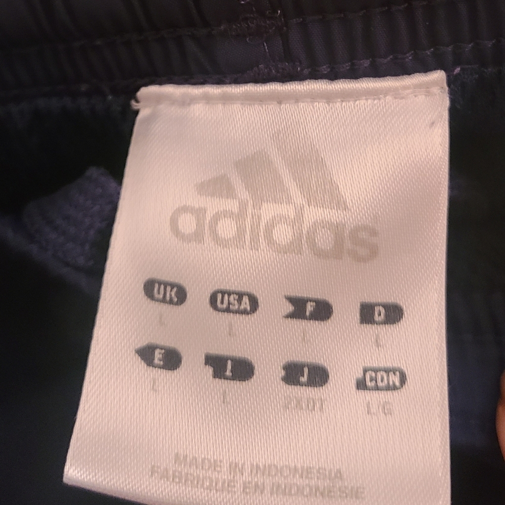 Adidas Blue Track Pants with Yellow Stripes - Picture 3 of 5